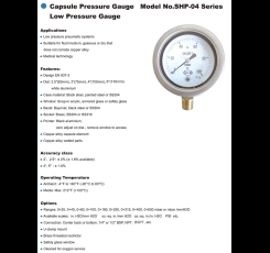 ĐỒNG HỒ ĐO ÁP SUẤT DẠNG CAPSULE SHM SHP-04 SERIES