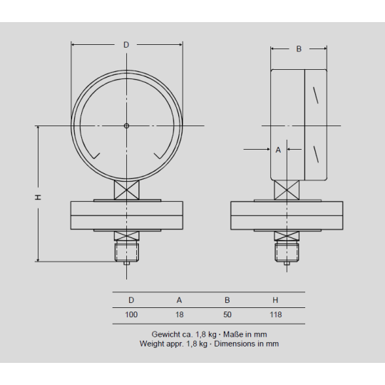 ĐỒNG HỒ ĐO ÁP SUẤT DẠNG MÀNG SCHMIERER MODEL PGU100